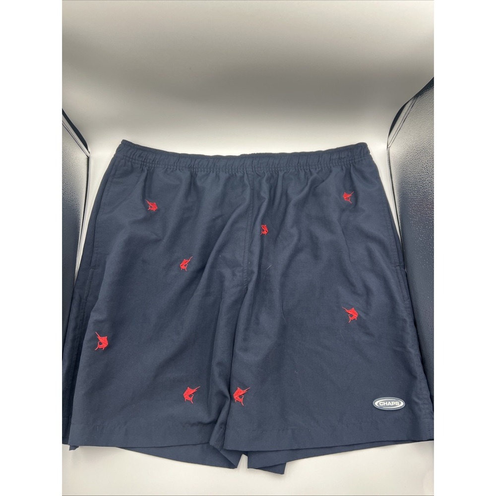 Chaps Men's Navy Blue Lined Swimming‎ Trunks Size XL 38" Waist And 7.5" Inseam